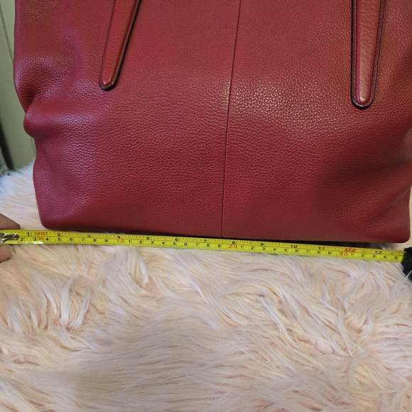 Coach Red Leather Tote Bag - Picture 7 of 11